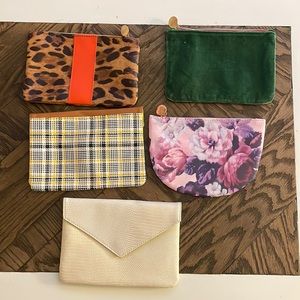 Lot of five make up bags not used